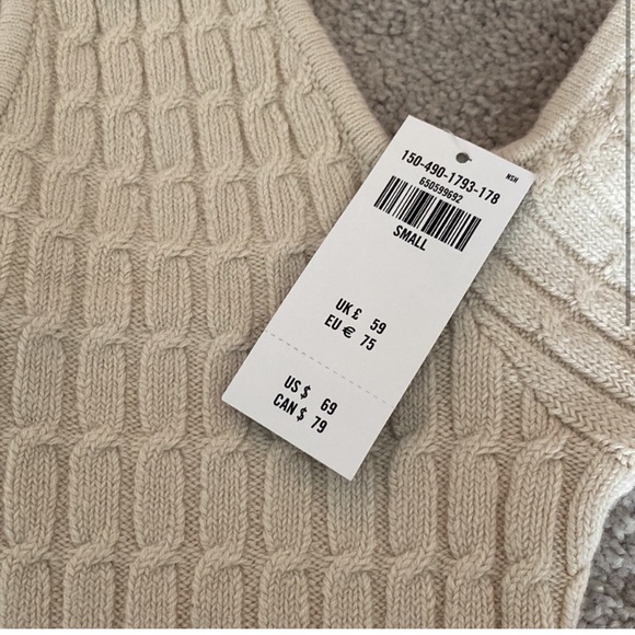 Abercrombie and fitch twist neck cream off the shoulder halter sweater size S - Picture 4 of 4